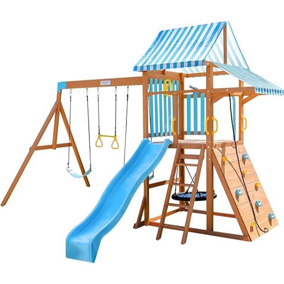 15 Best Large Backyard Swing Sets for Fun and Durability 10 Teamson Kids Wooden Outdoor Playground with Swings
