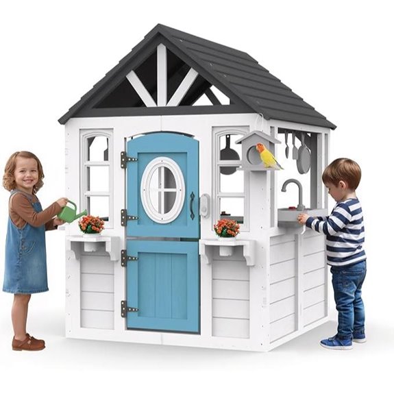 15 Best Outdoor Wooden Playhouses for Kids That Are Safe and Durable 11 Kids Wooden Playhouse with Play Kitchen & Accessories