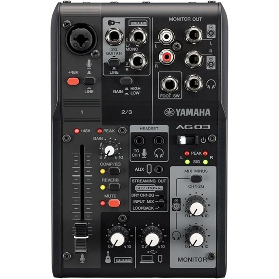 Yamaha AG03MK2 6-Channel Streaming Mixer with Software