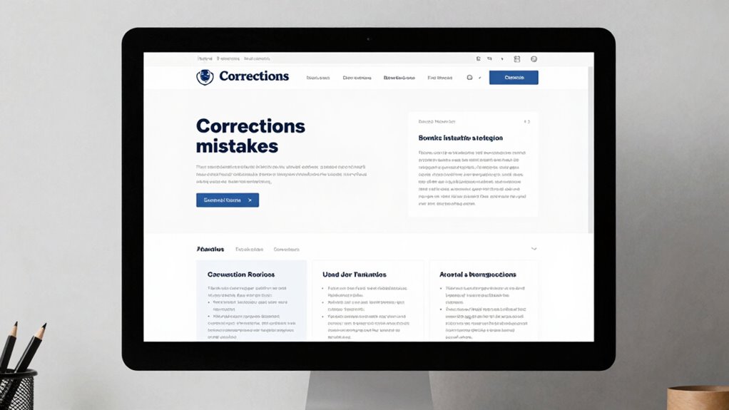 clear consistent correction formatting