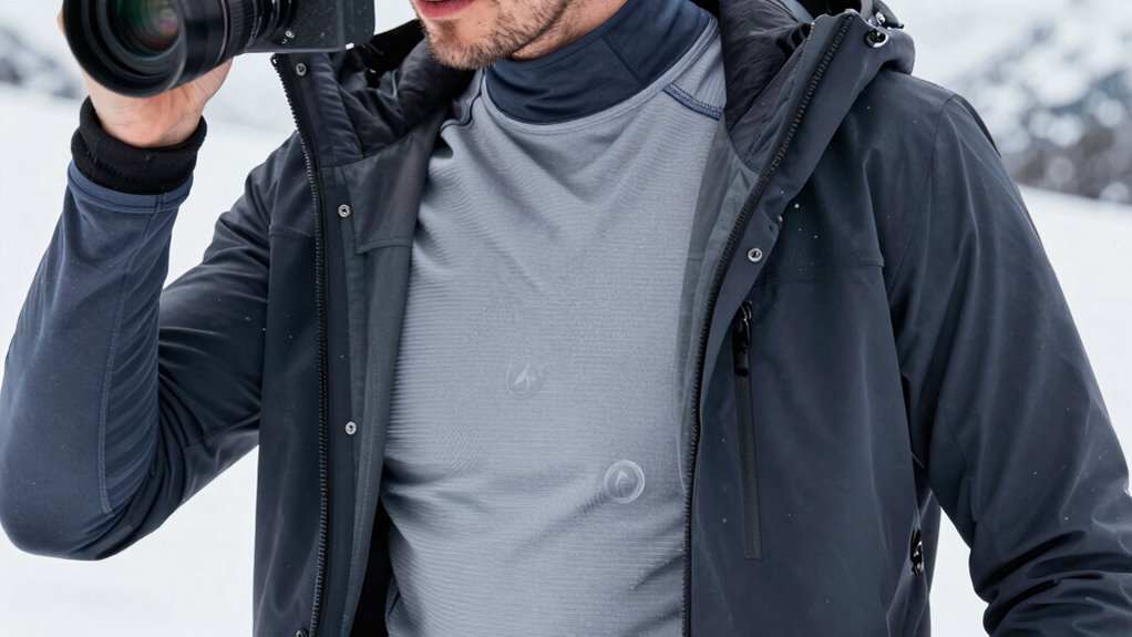 layered winter sports clothing