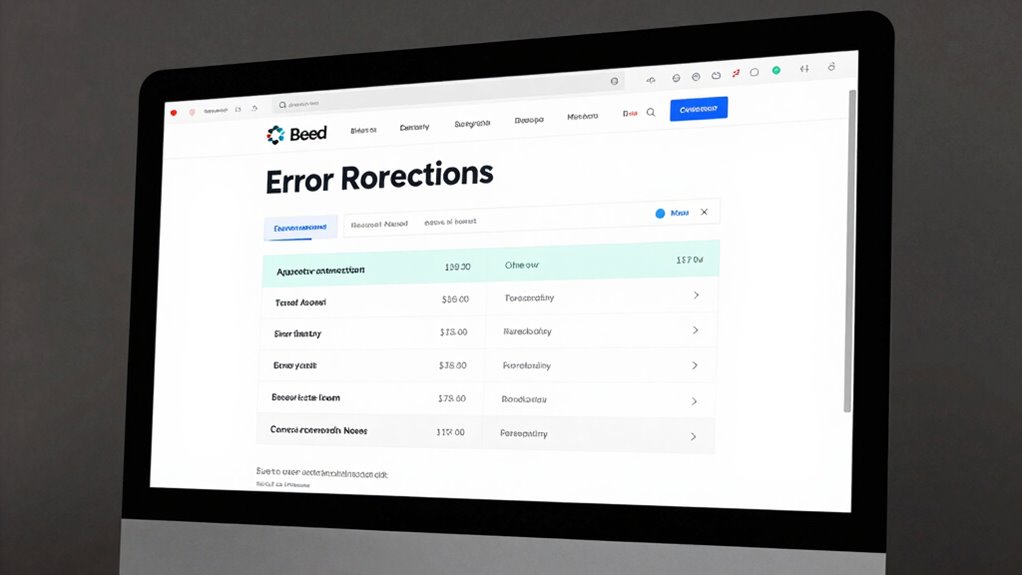 prominent transparent corrections display