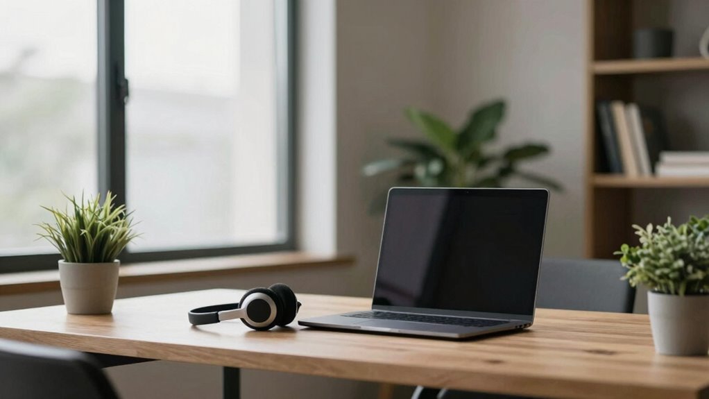 calm organized natural workspace