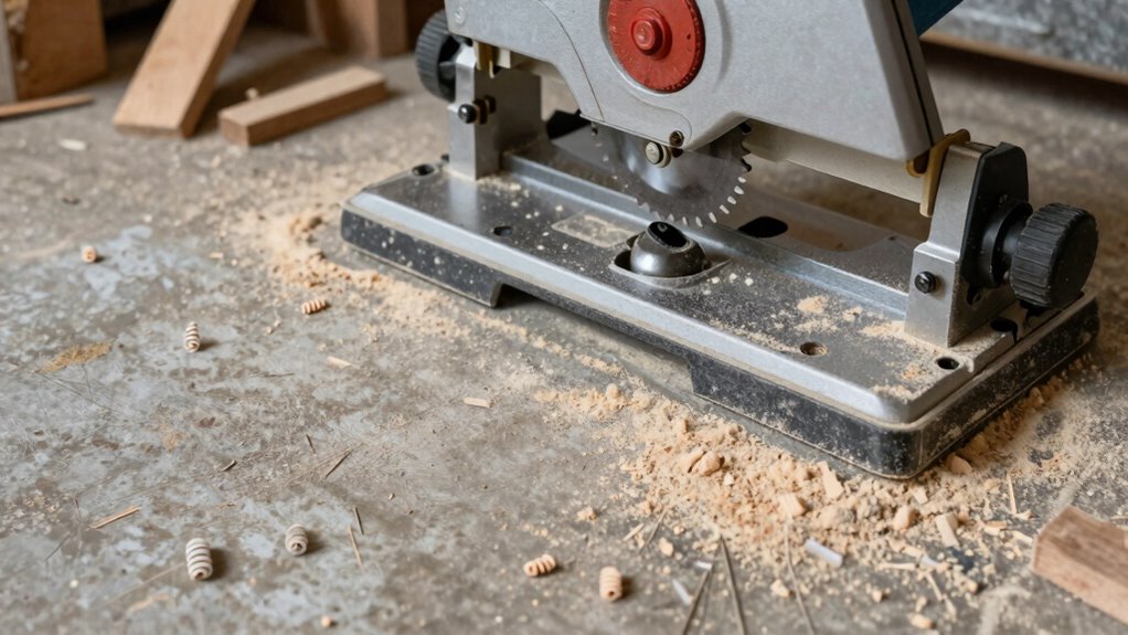 garage miter saw dust
