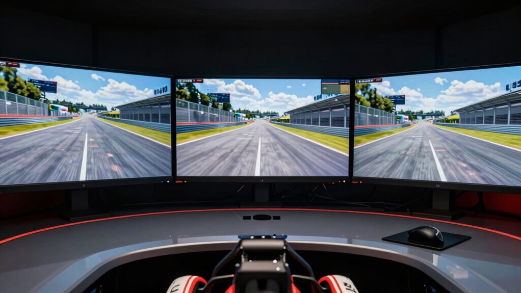 How Triple-Monitor Geometry Changes Sim Racing Perception 6 monitor placement enhances peripheral awareness