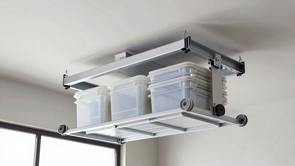 The Ceiling Storage Lift Question Every Garage Eventually Asks 2 motorized safe ceiling storage