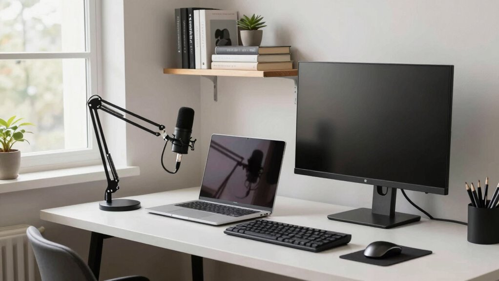 organized minimalist streaming setup