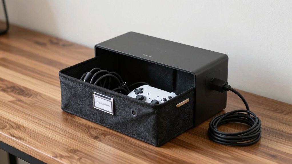 organized storage with labels