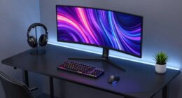 organized stylish gaming workspace