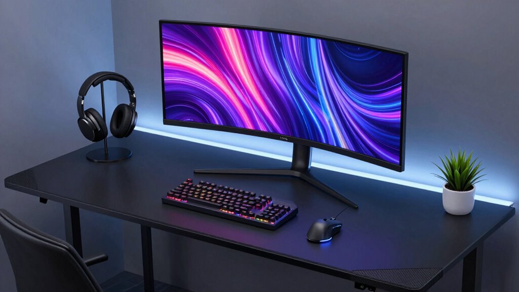 organized stylish gaming workspace