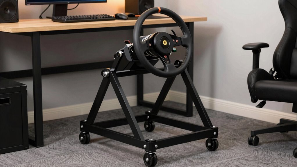 The Wheel Stand Decision That Changes Small-Space Sim Rigs 8 pedal compatibility and adjustability