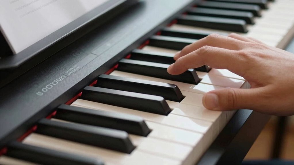 realistic piano key response