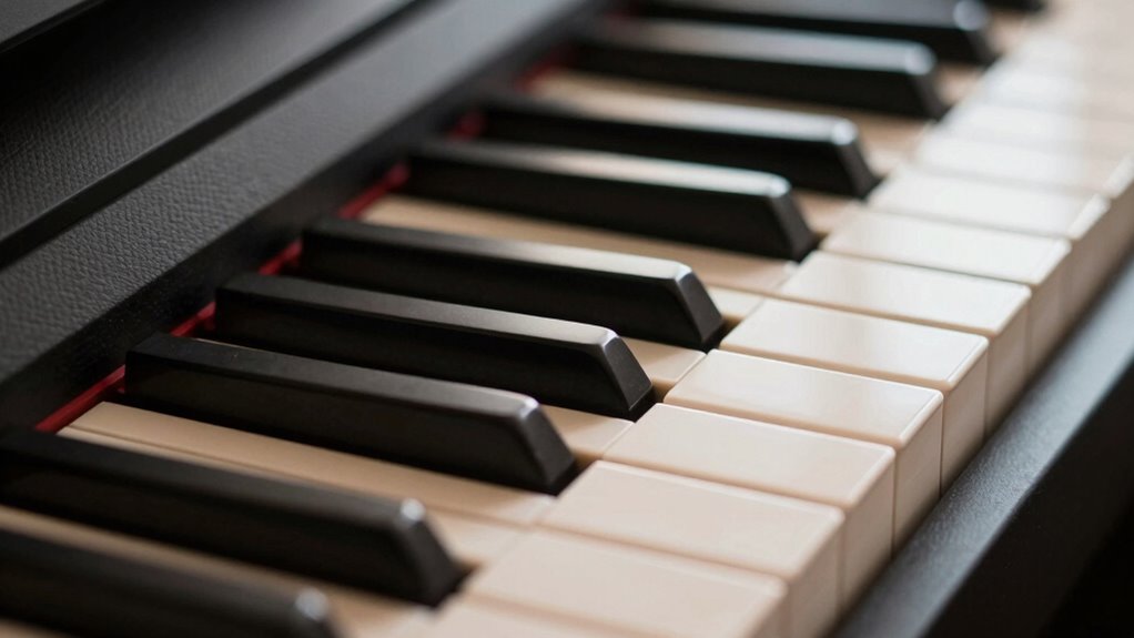 weighted keys mimic acoustic feel