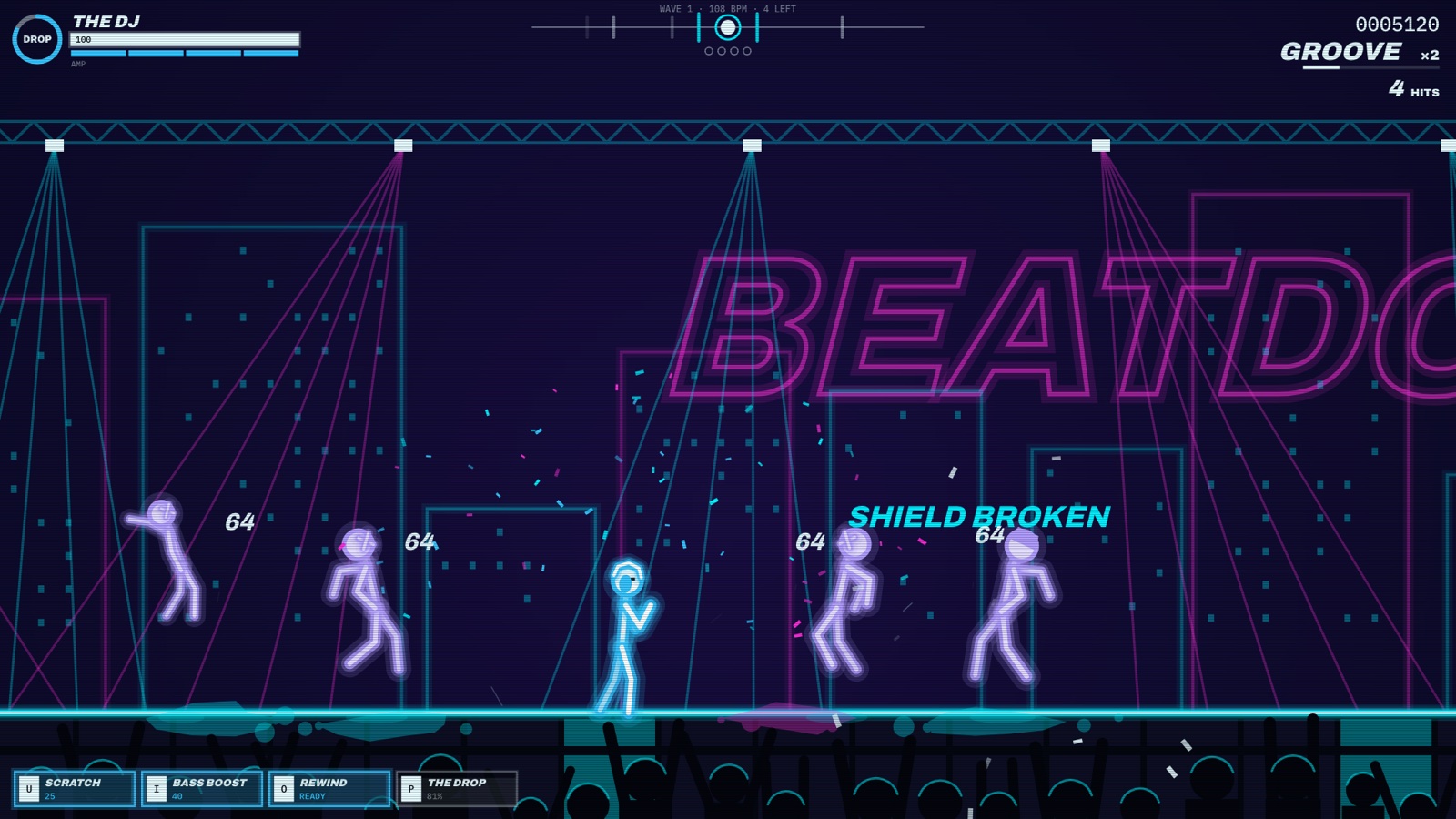 I Asked an AI to Make Its Own Stickman Game. By Evening It Had Built an Arcade. 8 Neon DJ unleashing a stage-wide blast with confetti and a flash as the music drops